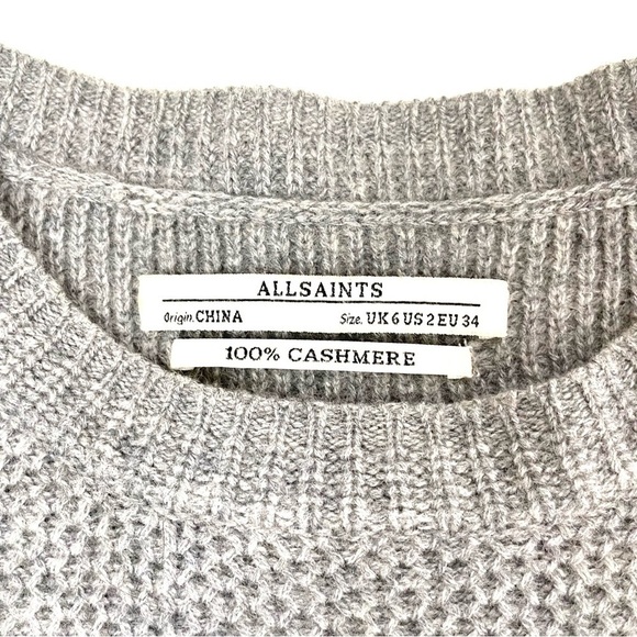 All Saints Char Boyfriend Jumper Sweater 100% Cashmere Sz2 - Picture 10 of 15